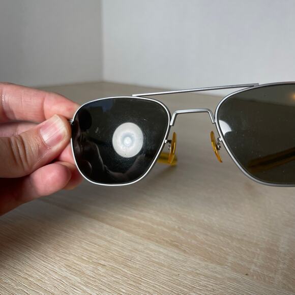 Vintage Randolph Engineering Mil-Spec 5 1/2 Sunglasses Matte Chrome READ 52-20 - Picture 11 of 13